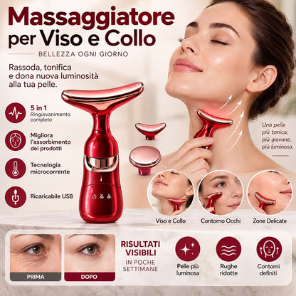 LumiBeauty Massaggiatore Viso e Collo 3 in